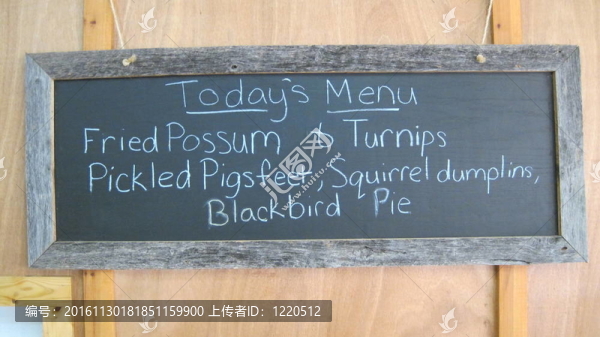 POSSUM鄉(xiāng)巴佬菜單