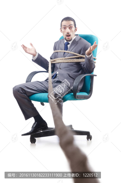 商人用繩子綁著