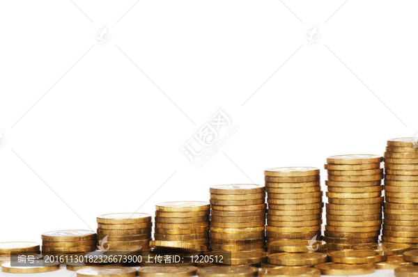 白色股票上的金幣
