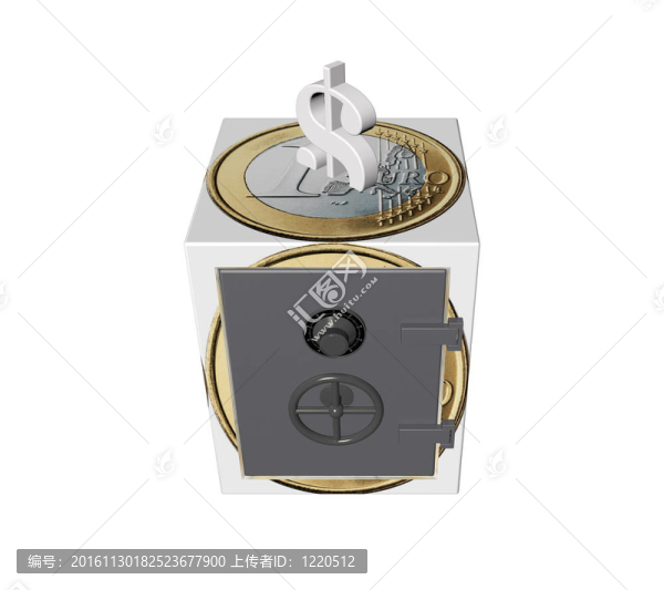 用美元和歐元符號的保險庫