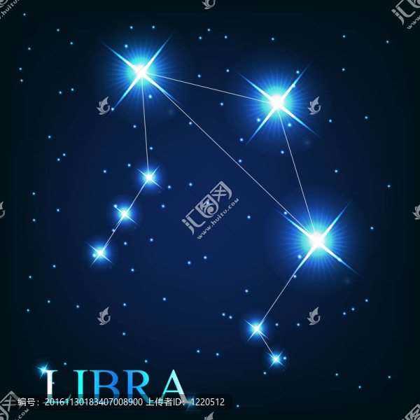天空星空背景下美麗星星的天秤座十二生肖