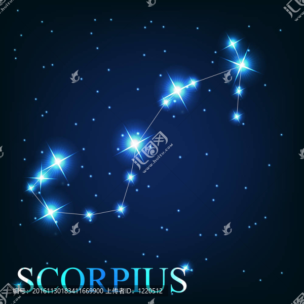 對宇宙背景天空美麗的亮星的天蝎星座