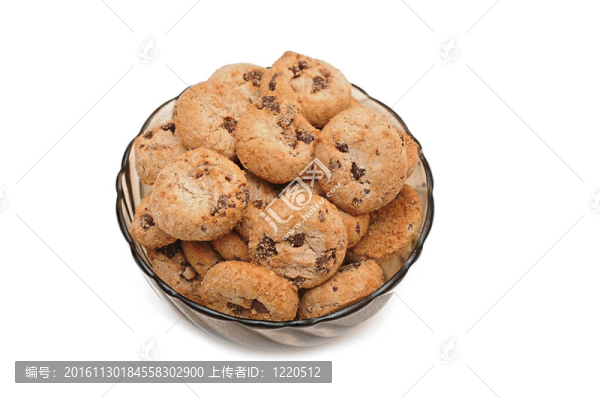 在玻璃杯里的巧克力餅干