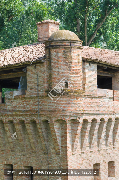要塞，星狀。Bondeno。Emilia,Romagna。意大利.