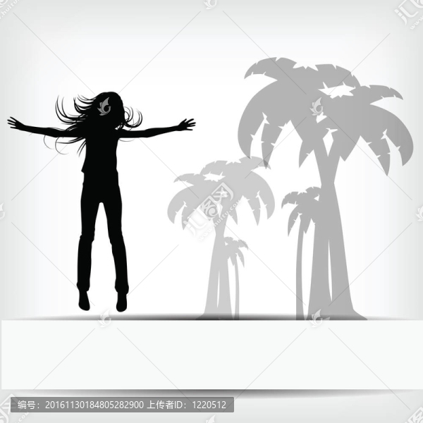 抽象背景女孩剪影