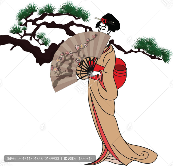 背景與日本女孩
