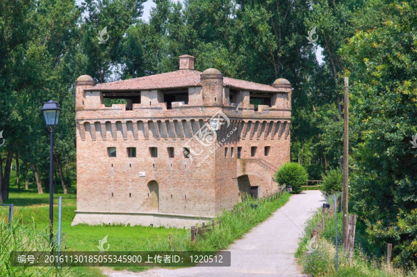要塞，星狀。Bondeno。Emilia,Romagna。意大利.
