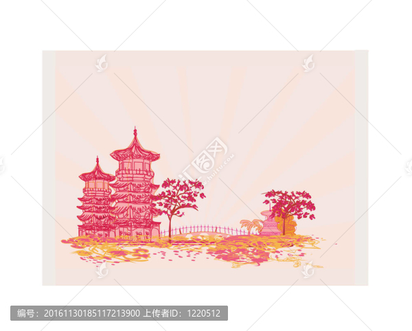 亞洲景觀舊紙