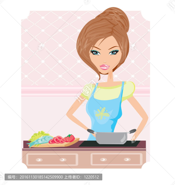 美麗的女人做飯