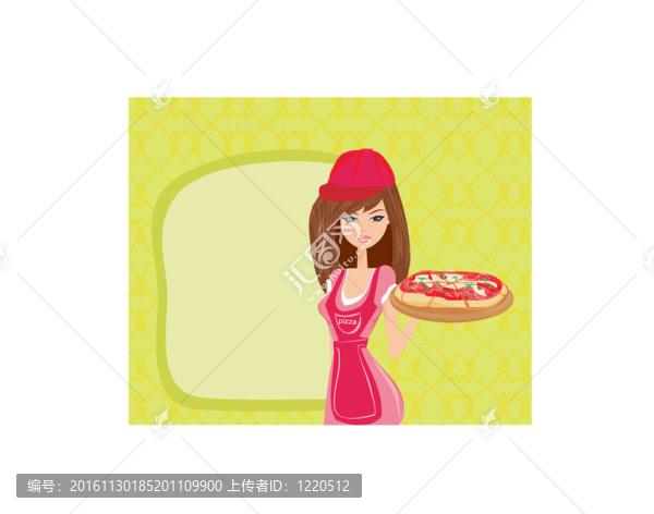 女服務(wù)員喜歡比薩餅
