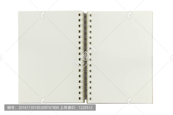直接打開環(huán)裝訂筆記白色背景書。