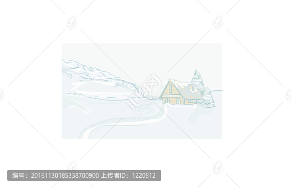 冬季房子的圣誕卡