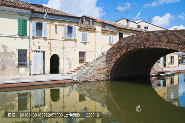 St.,Peter？橋。Comacchio。Emilia,Romagna。意大利.