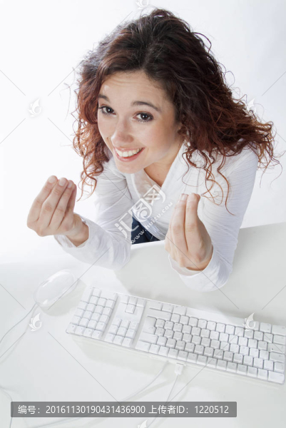 商業(yè)女性的手勢
