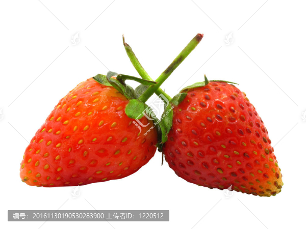 兩個草莓一起靠近