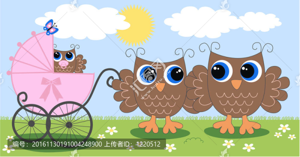 一個(gè)可愛(ài)的小貓頭鷹家庭