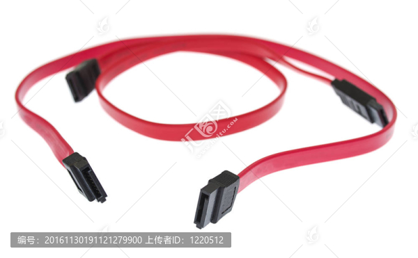 SATA電纜孤立在白色背景