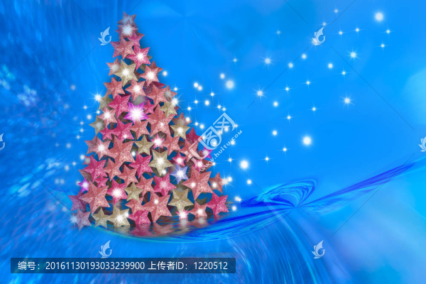 藍色背景圣誕樹