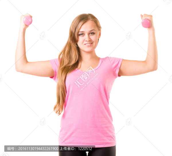 健身房里有免費舉重的女孩