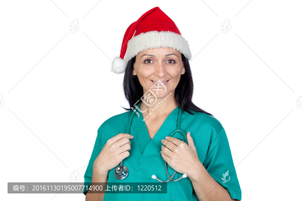 迷人的女博士與圣誕帽