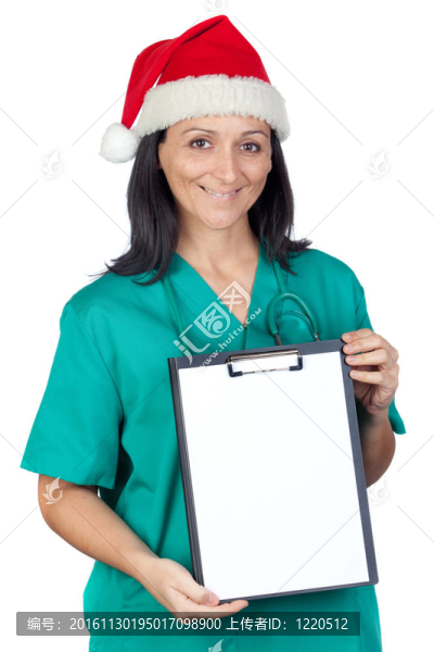 迷人的女博士與圣誕帽