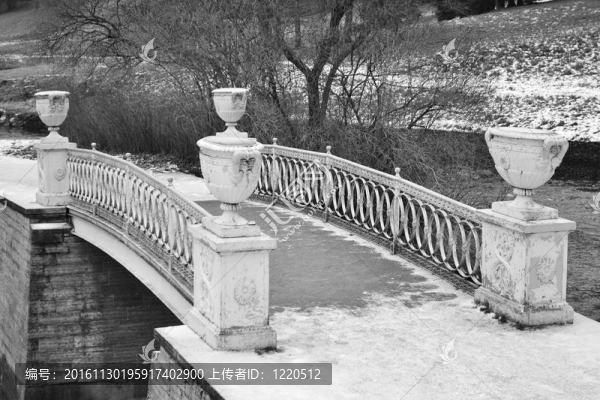 橋在河巴甫洛夫斯克公園的斯拉夫人。