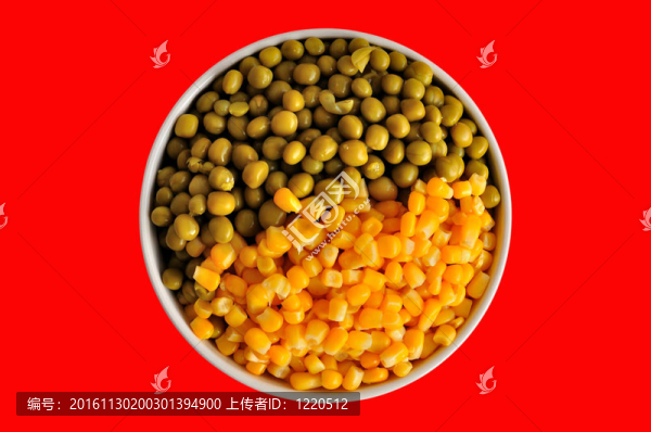 玉米和豌豆上的紅色