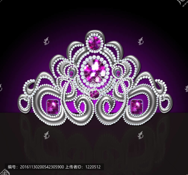 王冠女性婚禮紫色石