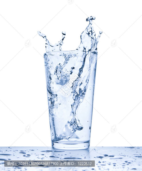 水濺在玻璃上