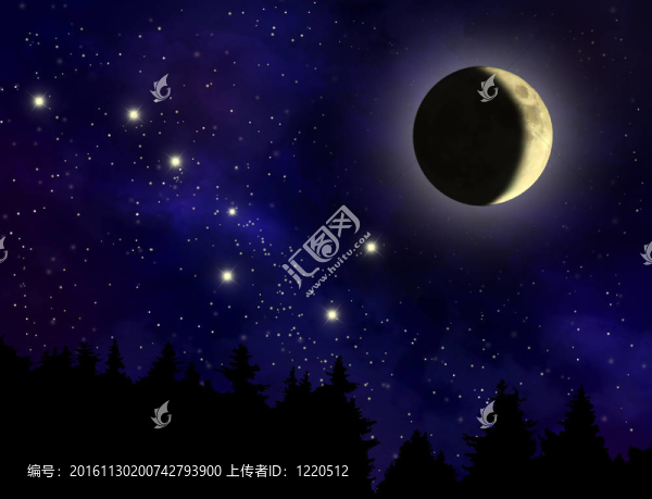 中文摘要夜空與月亮