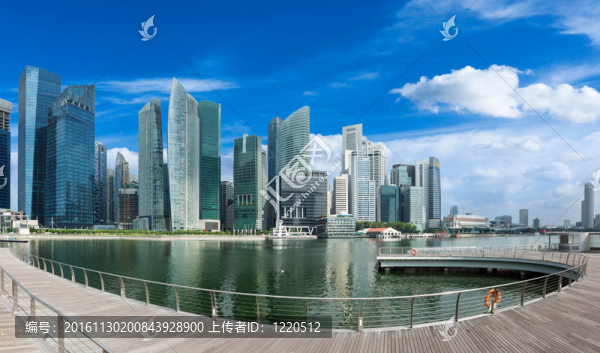 新加坡天際線的全景