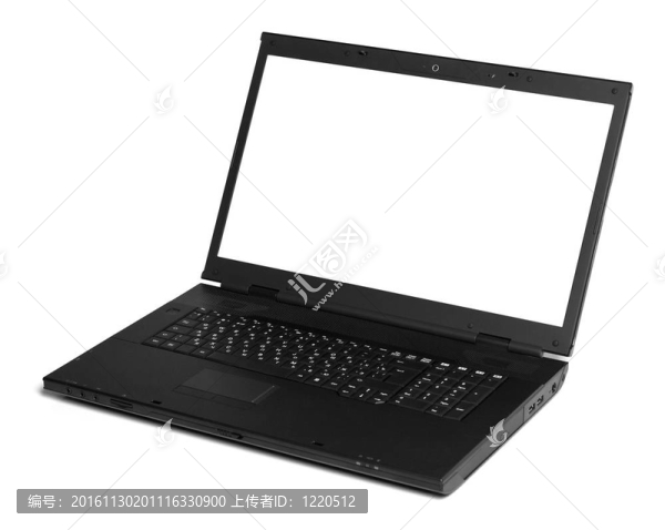 現(xiàn)代的寬屏筆記本白色隔離