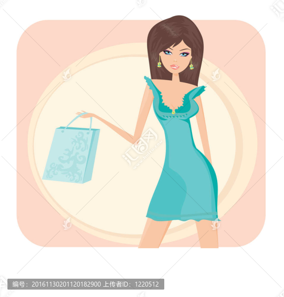 魅力女孩購(gòu)物袋