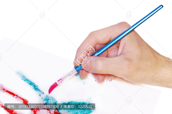 帶有畫筆藝術(shù)家的手繪畫