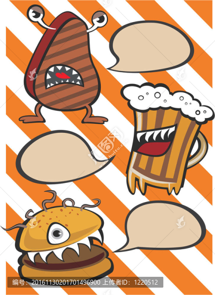 有趣的牛排啤酒和漢堡