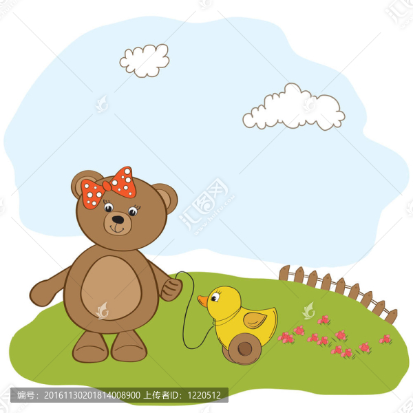 歡迎嬰兒卡與女孩泰迪B