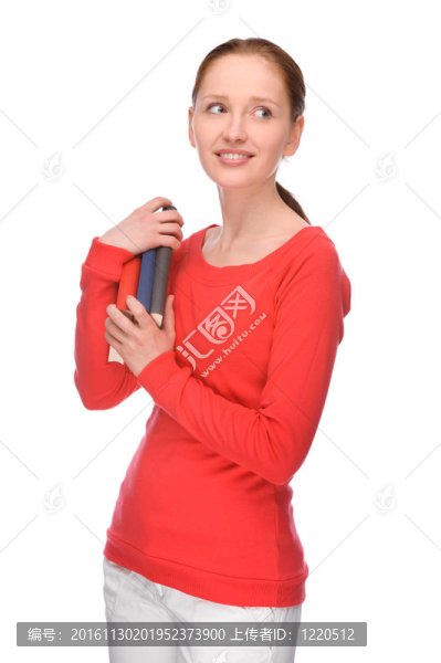 帶書的年輕女人