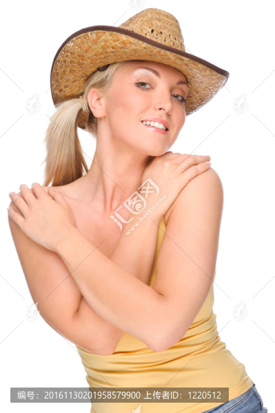 一個美麗女人的完整孤立畫像