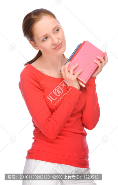 帶書的年輕女人