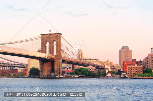 曼哈頓市紐約布魯克林大橋