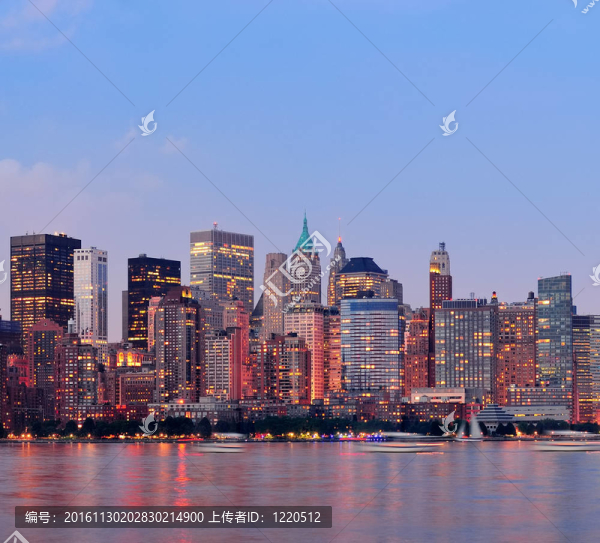 曼哈頓市市區(qū)天際線-紐約