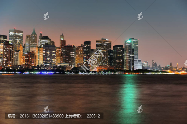 紐約市曼哈頓黃昏全景
