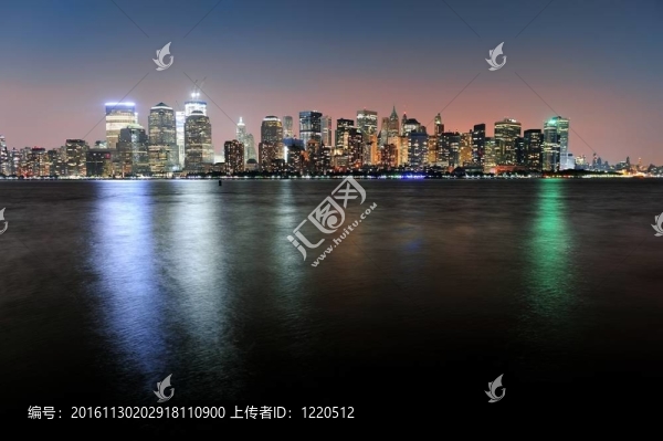 紐約市曼哈頓黃昏全景