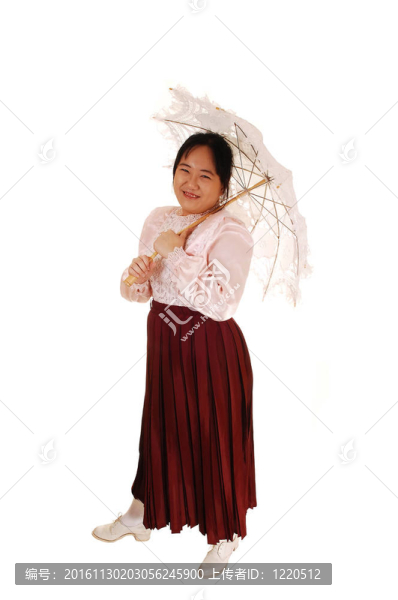老式服裝中的女孩。
