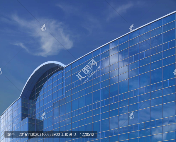 現(xiàn)代藍(lán)色的城市玻璃塔