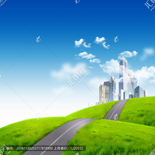 自然景觀包圍的現(xiàn)代城市