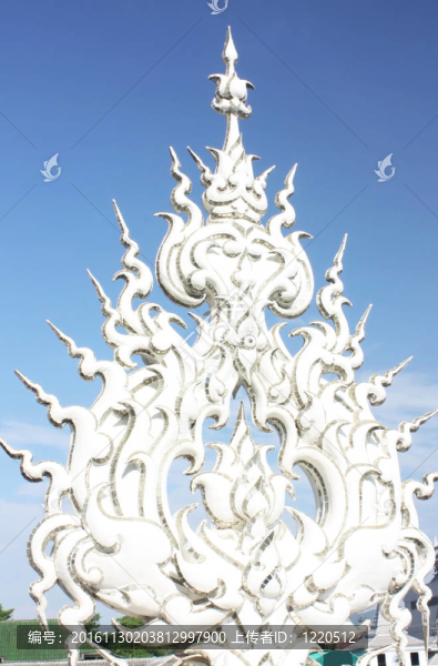 著名的白色教堂；泰國北部