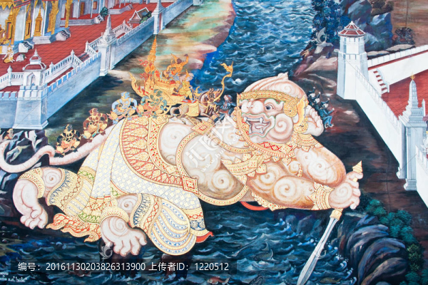 老式泰國(guó)傳統(tǒng)藝術(shù)畫(huà)