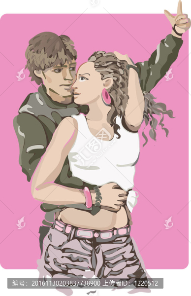 男孩和女孩一起跳舞嘻哈