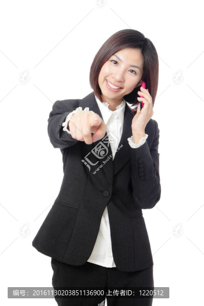 商務(wù)女性快樂(lè)講手機(jī)